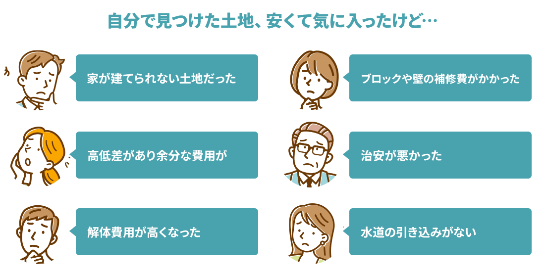 自分で見つけた土地、安くて気に入ったけど…
